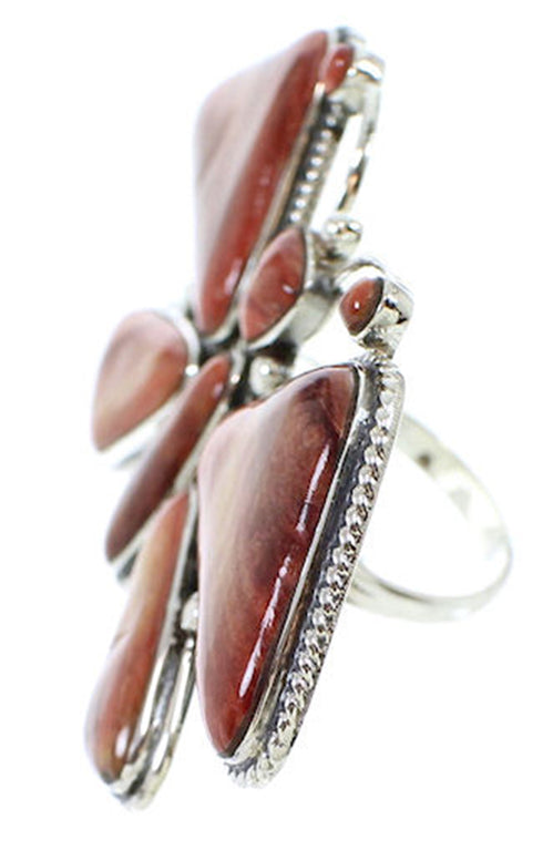 Large Statement Red Oyster Shell Butterfly Ring Size 8-3/4 PS72881